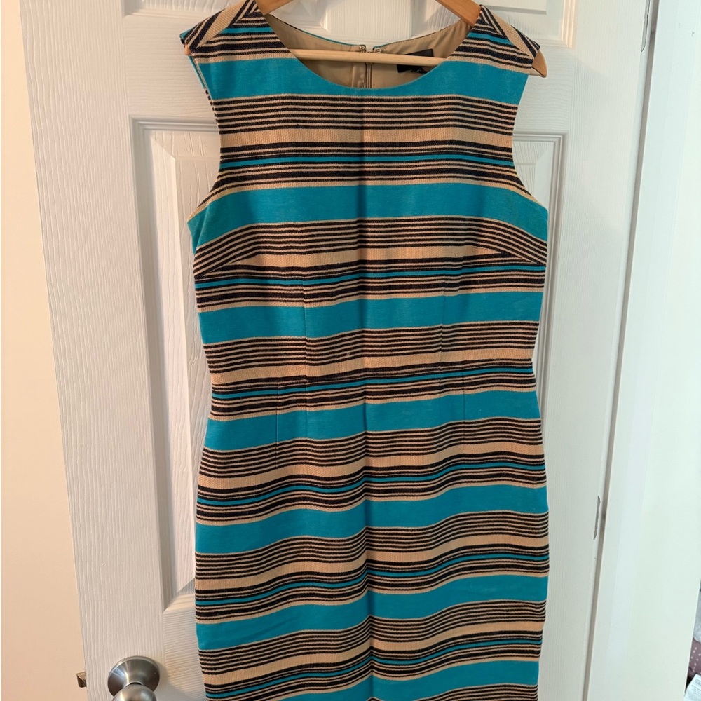 The Limited Blue and Black Sheath Dress Crew Neck Sleeveless